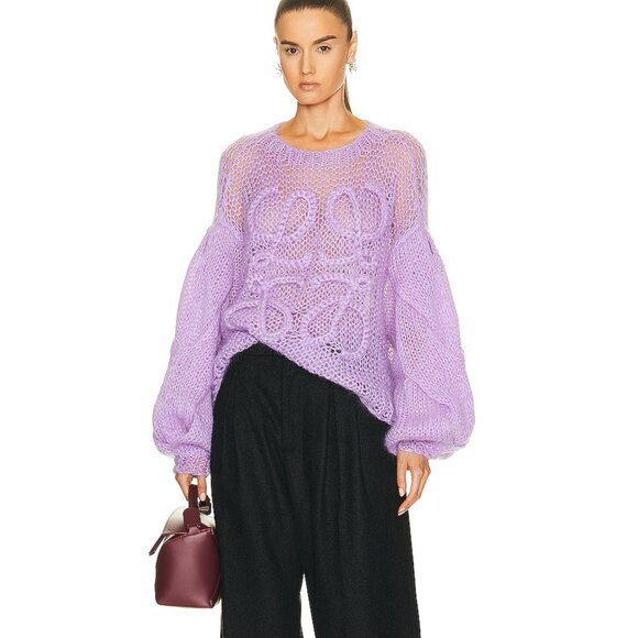Loewe Lurex Mohair Sweater with Anagram Detail - Picture 1 of 13
